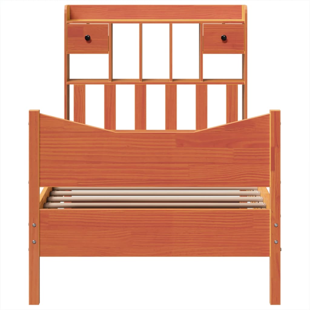 Bedframe zonder matras massief grenenhout wasbruin 100x200 cm is nu te koop bij PeponiXL, paradijselijk wonen!