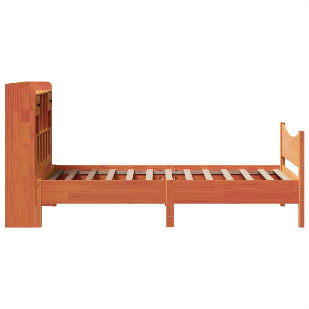 Bedframe zonder matras massief grenenhout wasbruin 100x200 cm is nu te koop bij PeponiXL, paradijselijk wonen!