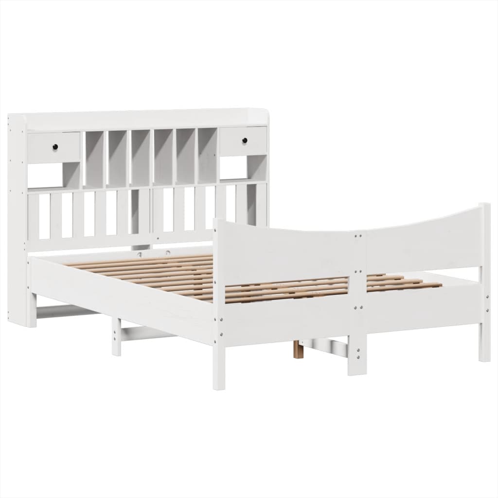 Bedframe zonder matras massief grenenhout wit 140x190 cm is nu te koop bij PeponiXL, paradijselijk wonen!