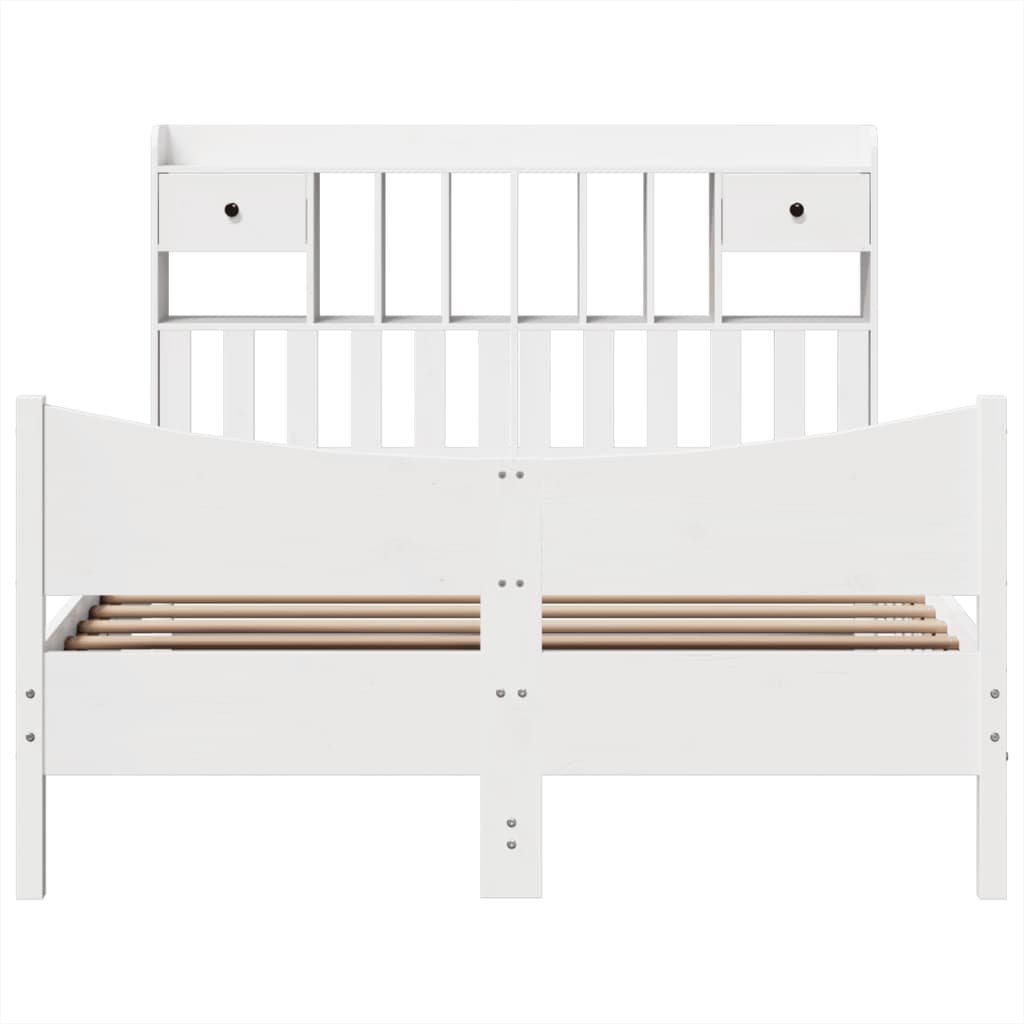Bedframe zonder matras massief grenenhout wit 140x190 cm is nu te koop bij PeponiXL, paradijselijk wonen!