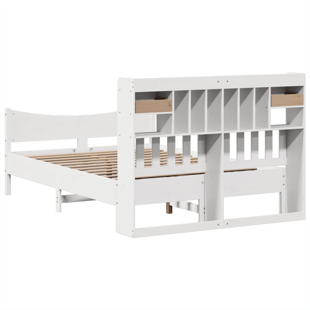 Bedframe zonder matras massief grenenhout wit 140x190 cm is nu te koop bij PeponiXL, paradijselijk wonen!