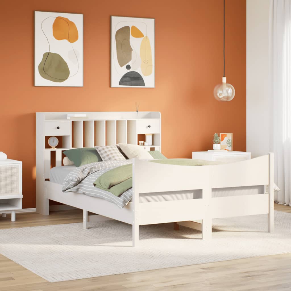 Bedframe zonder matras massief grenenhout wit 140x190 cm is nu te koop bij PeponiXL, paradijselijk wonen!