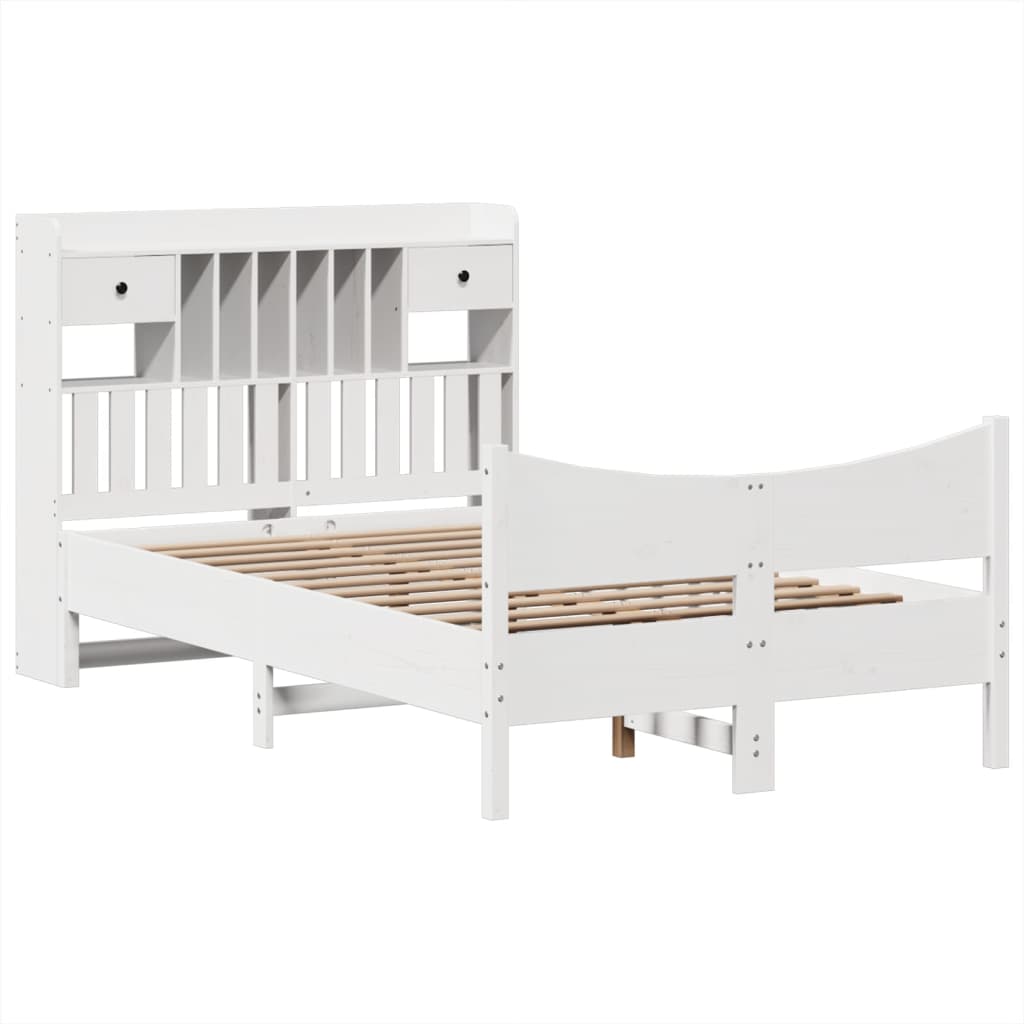 Bedframe zonder matras massief grenenhout wit 135x190 cm is nu te koop bij PeponiXL, paradijselijk wonen!