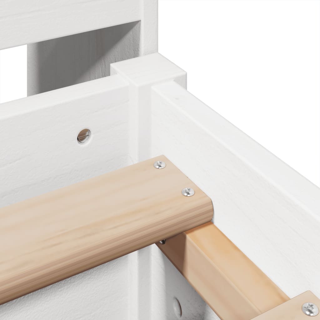 Bedframe zonder matras massief grenenhout wit 135x190 cm is nu te koop bij PeponiXL, paradijselijk wonen!