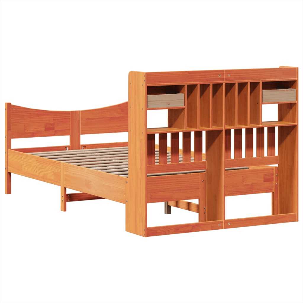 Bedframe zonder matras massief grenenhout wasbruin 135x190 cm is nu te koop bij PeponiXL, paradijselijk wonen!