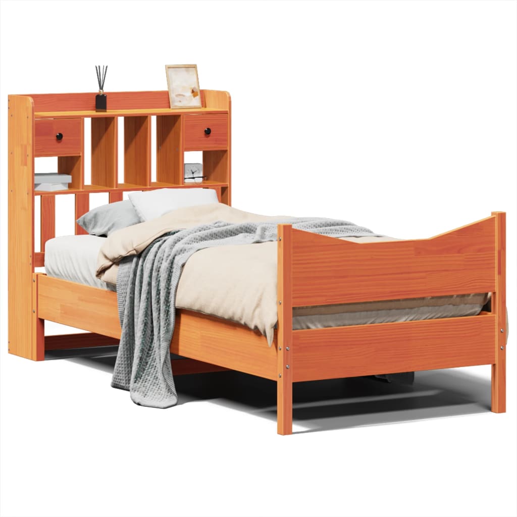 Bedframe zonder matras massief grenenhout wasbruin 75x190 cm is nu te koop bij PeponiXL, paradijselijk wonen!