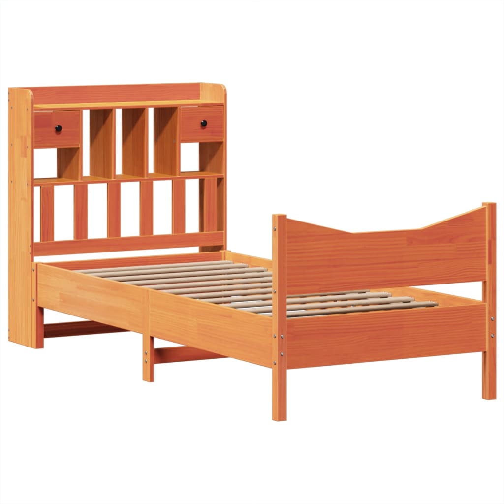 Bedframe zonder matras massief grenenhout wasbruin 75x190 cm is nu te koop bij PeponiXL, paradijselijk wonen!