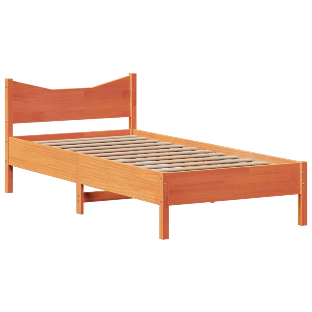 Bedframe zonder matras massief grenenhout wasbruin 75x190 cm is nu te koop bij PeponiXL, paradijselijk wonen!