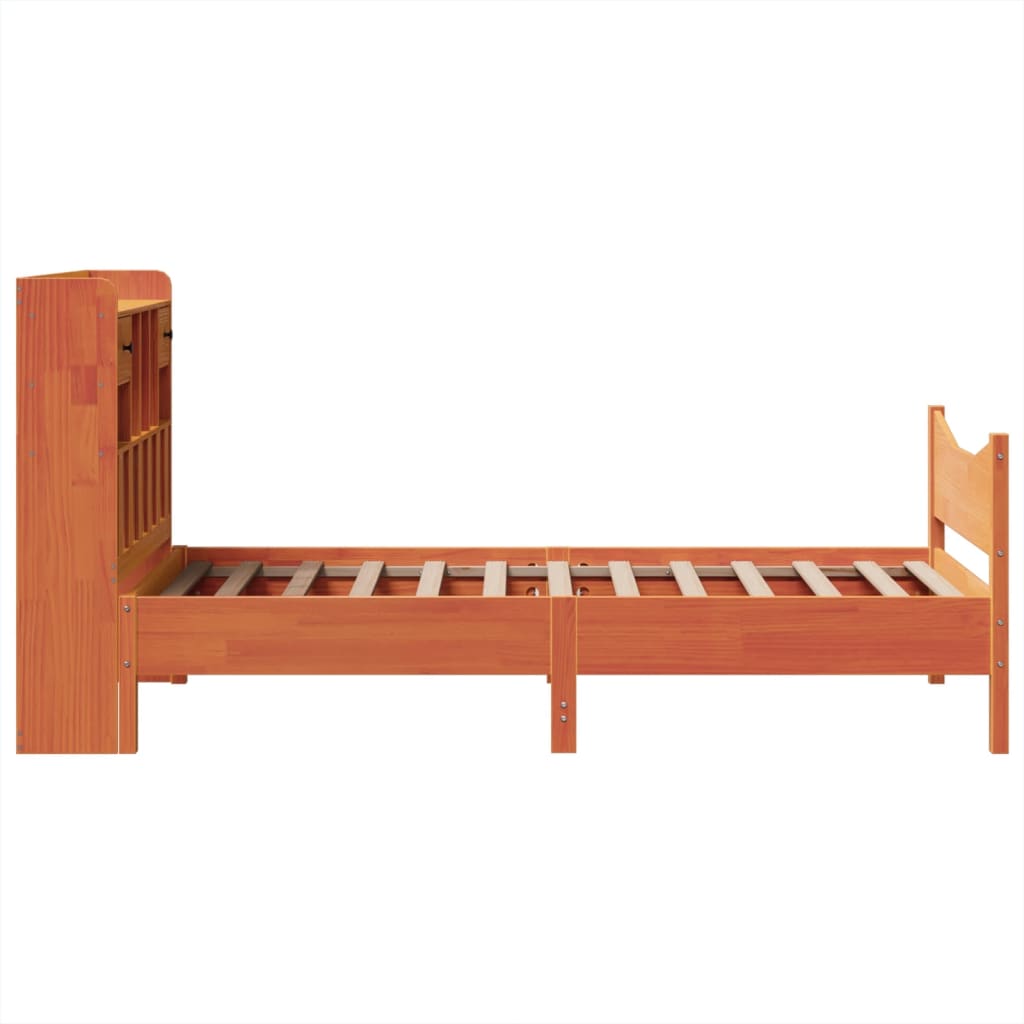 Bedframe zonder matras massief grenenhout wasbruin 75x190 cm is nu te koop bij PeponiXL, paradijselijk wonen!