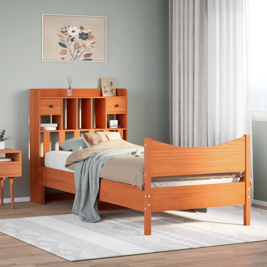 Bedframe zonder matras massief grenenhout wasbruin 75x190 cm is nu te koop bij PeponiXL, paradijselijk wonen!