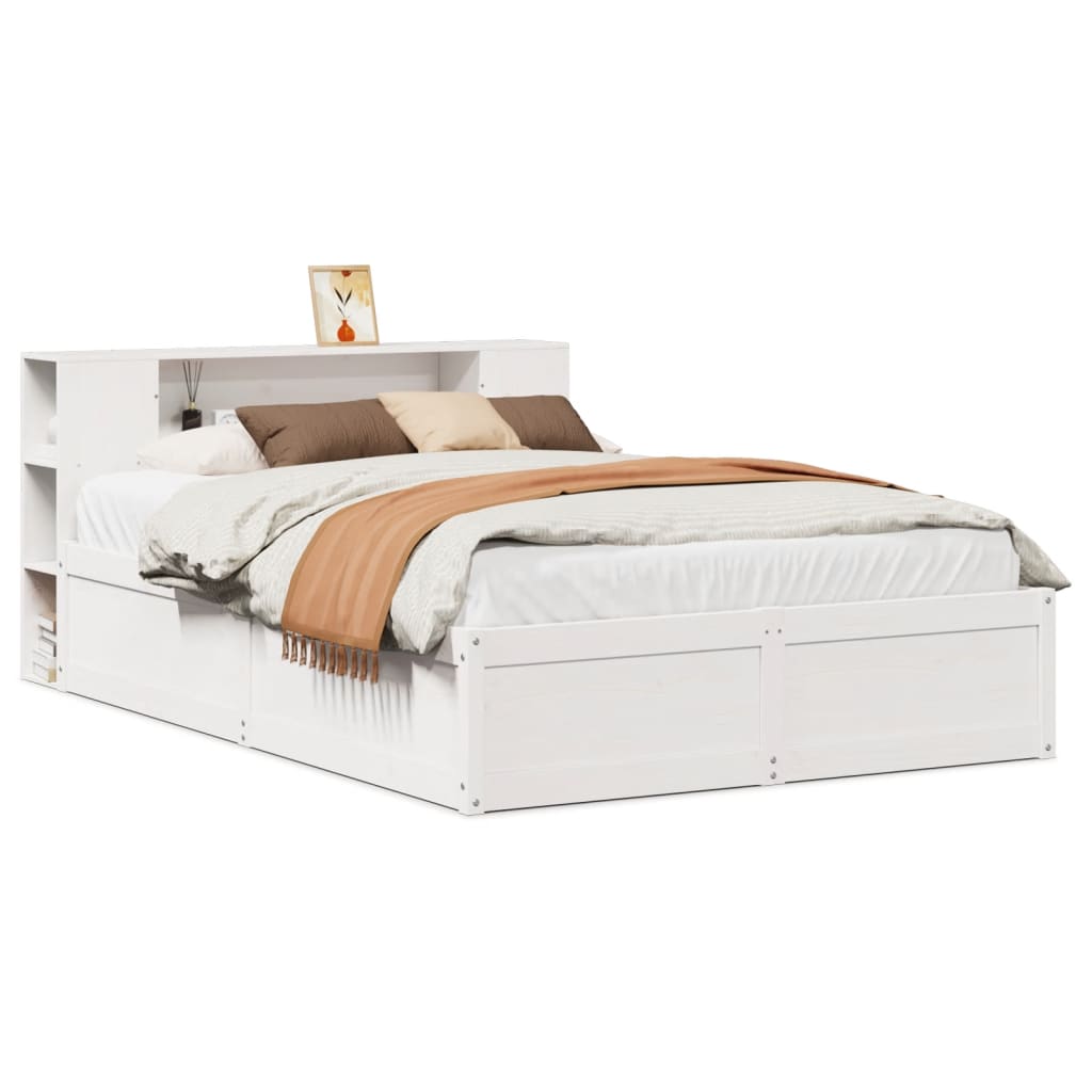 Bedframe zonder matras massief grenenhout wit 140x190 cm is nu te koop bij PeponiXL, paradijselijk wonen!