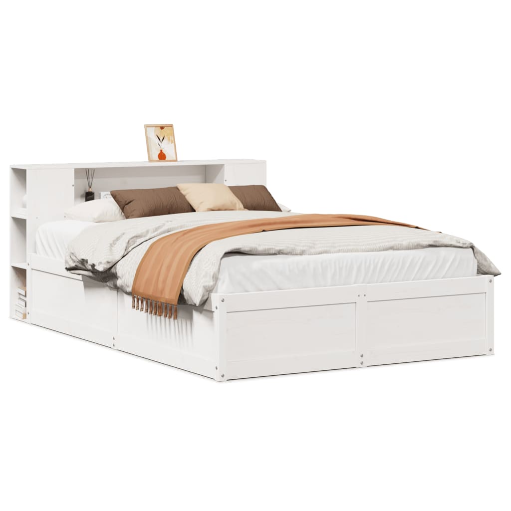 Bedframe zonder matras massief grenenhout wit 135x190 cm is nu te koop bij PeponiXL, paradijselijk wonen!
