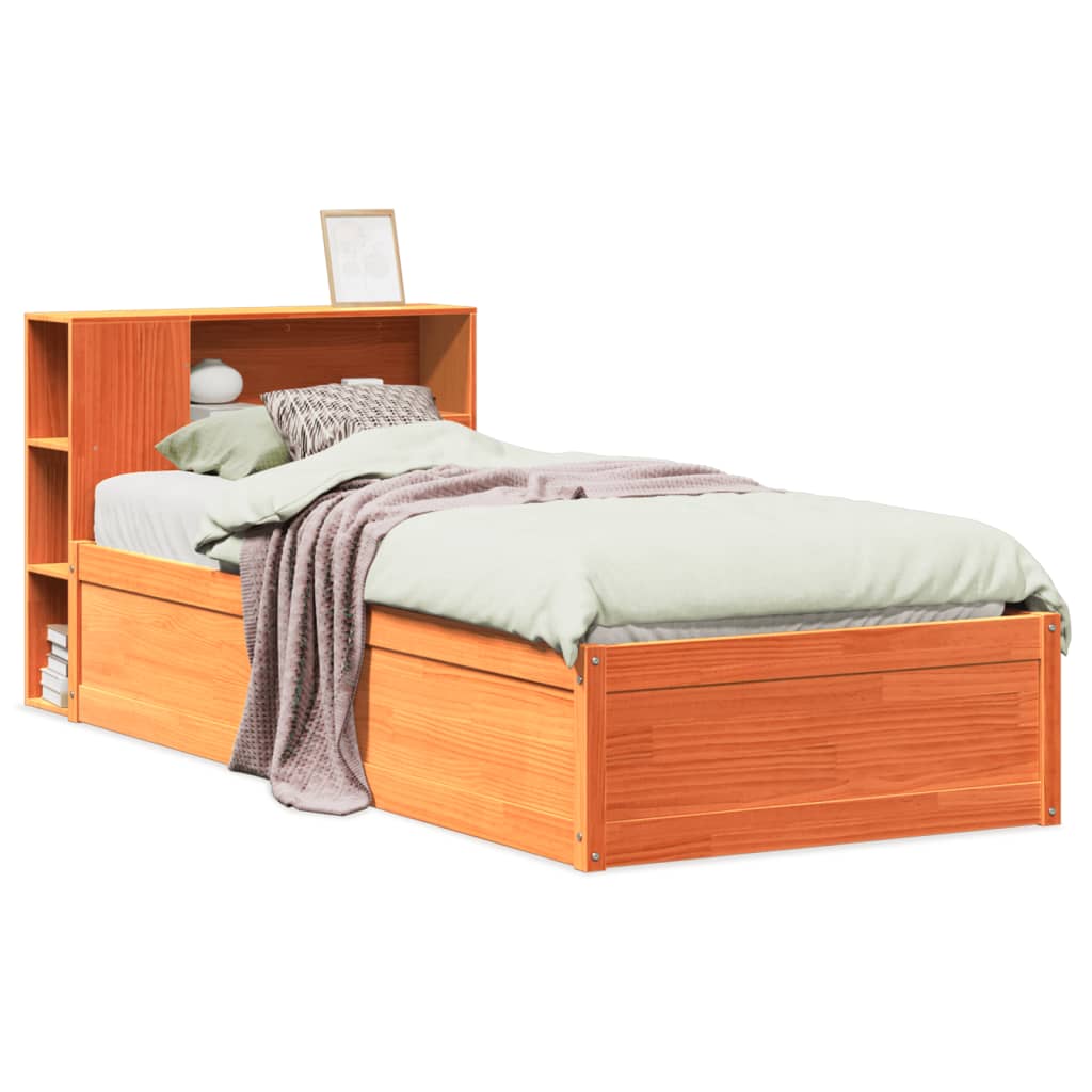 Bedframe zonder matras massief grenenhout wasbruin 100x200 cm is nu te koop bij PeponiXL, paradijselijk wonen!