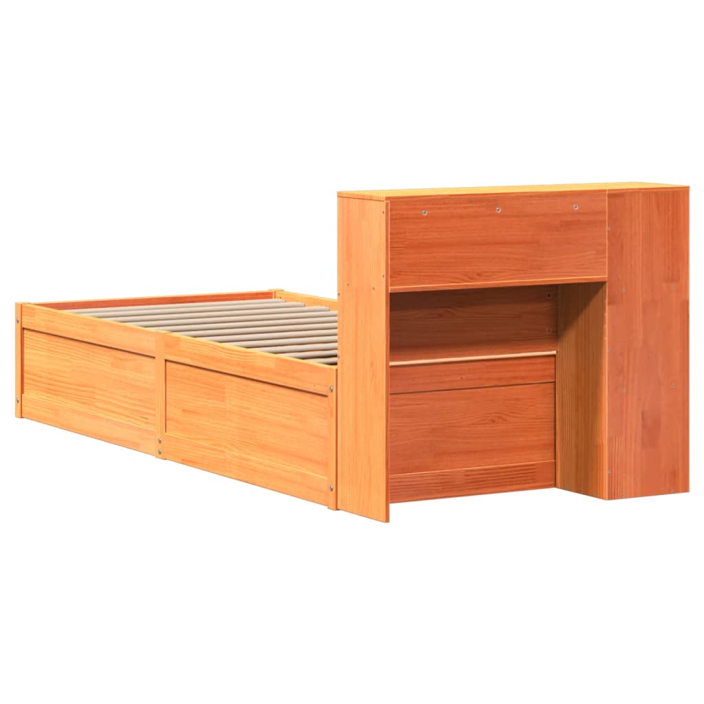 Bedframe zonder matras massief grenenhout wasbruin 100x200 cm is nu te koop bij PeponiXL, paradijselijk wonen!