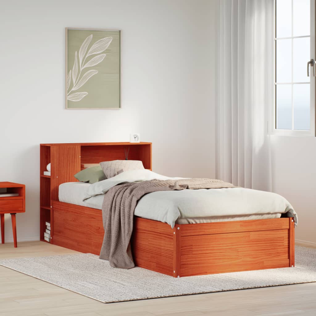 Bedframe zonder matras massief grenenhout wasbruin 100x200 cm is nu te koop bij PeponiXL, paradijselijk wonen!