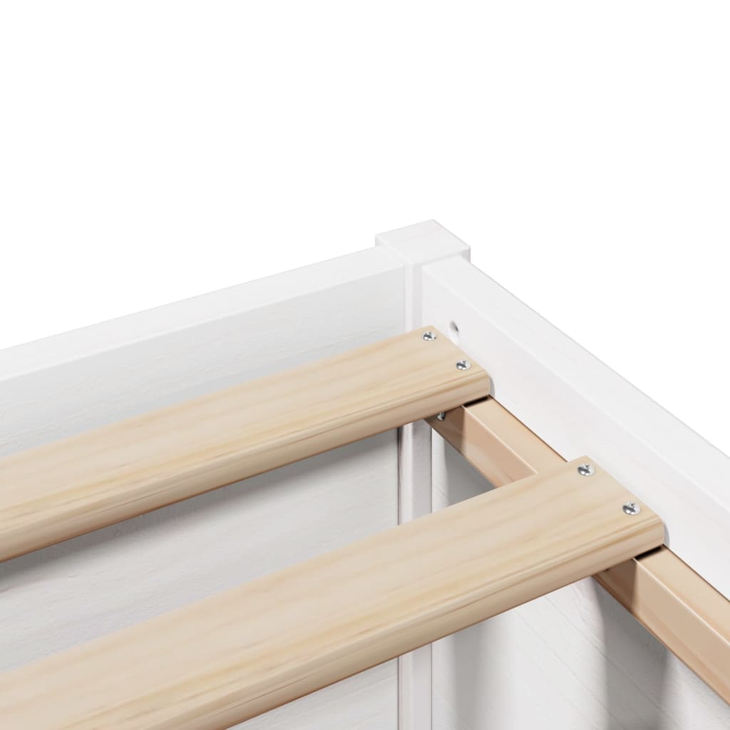 Bedframe zonder matras massief grenenhout wit 75x190 cm is nu te koop bij PeponiXL, paradijselijk wonen!