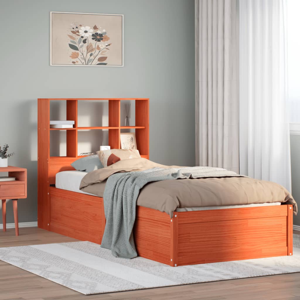 Bedframe zonder matras massief grenenhout wasbruin 100x200 cm is nu te koop bij PeponiXL, paradijselijk wonen!