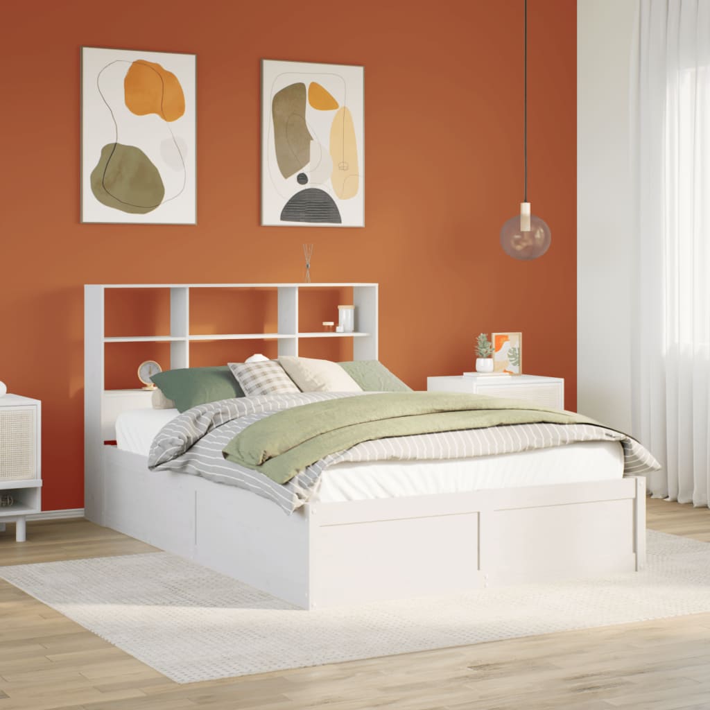 Bedframe zonder matras massief grenenhout wit 140x190 cm is nu te koop bij PeponiXL, paradijselijk wonen!