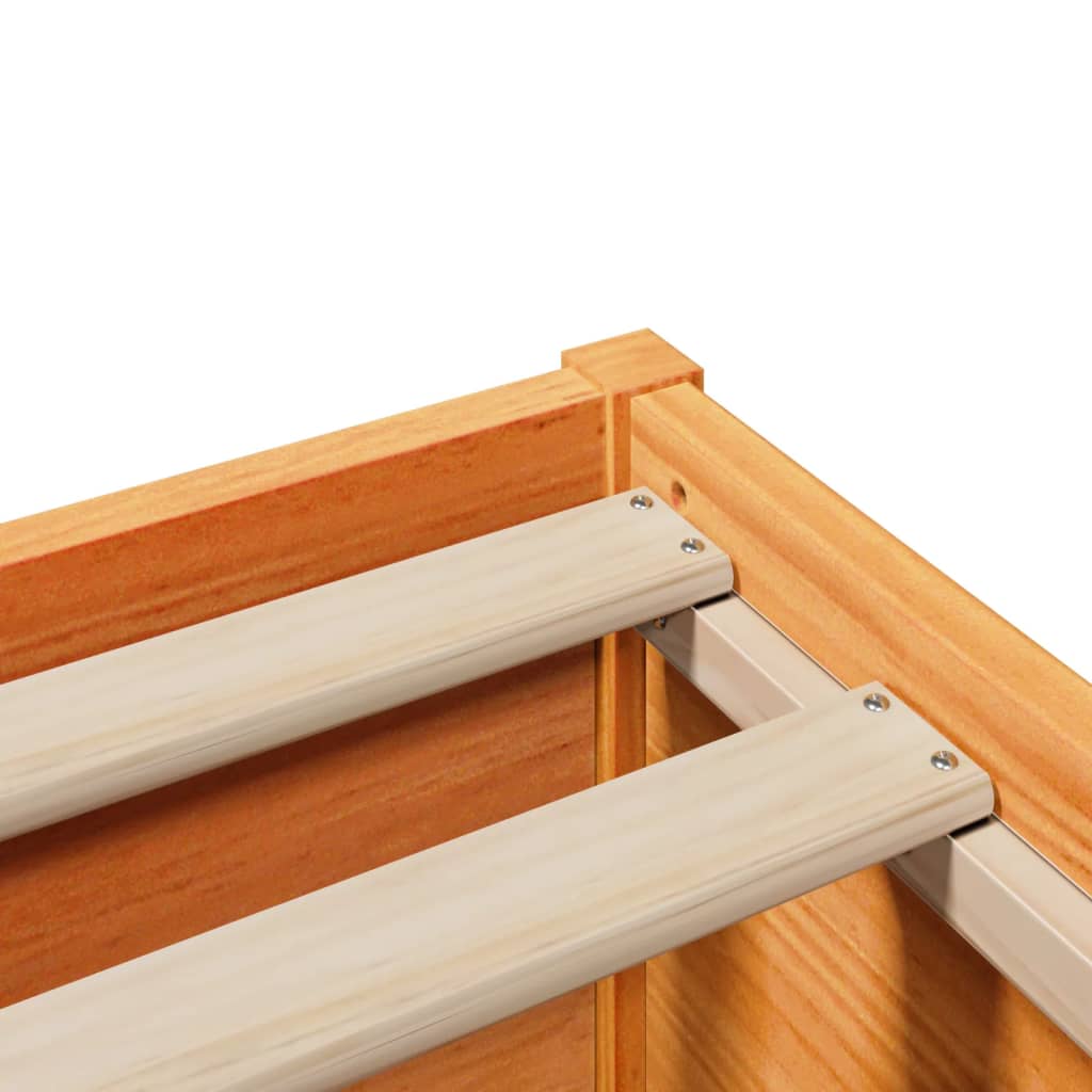 Bedframe zonder matras massief grenenhout wasbruin 135x190 cm is nu te koop bij PeponiXL, paradijselijk wonen!