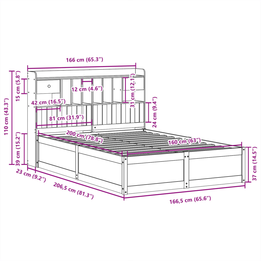 Bedframe zonder matras massief grenenhout wasbruin 160x200 cm is nu te koop bij PeponiXL, paradijselijk wonen!