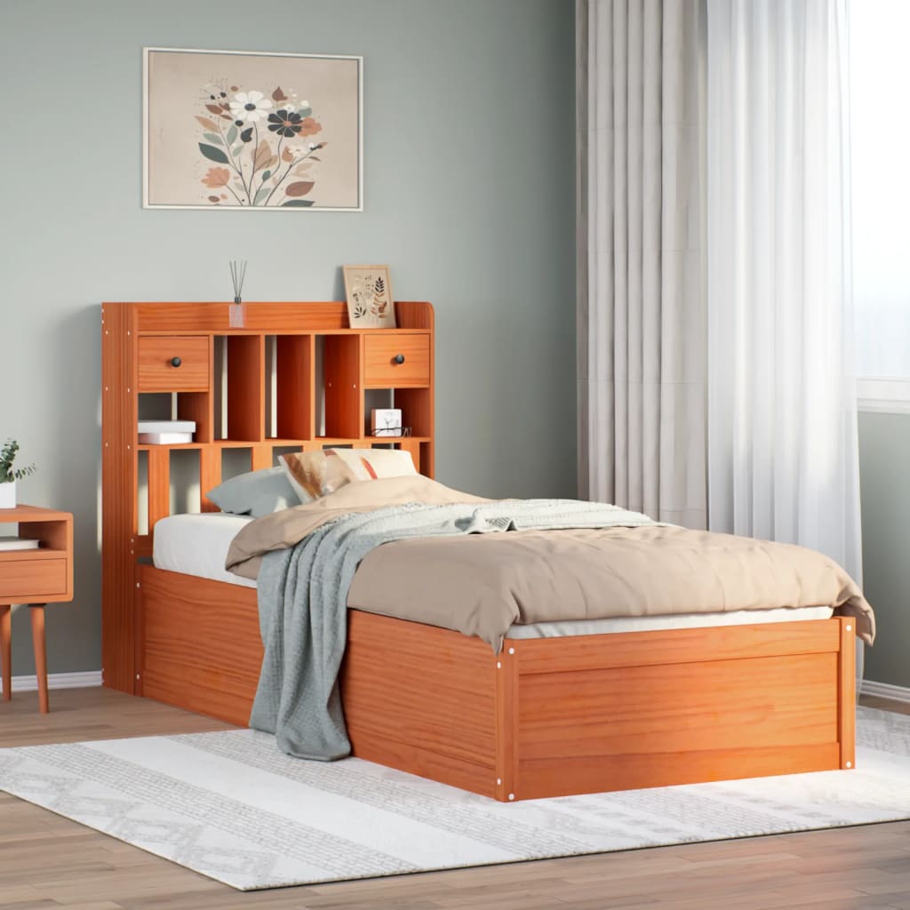 Bedframe zonder matras massief grenenhout wasbruin 100x200 cm is nu te koop bij PeponiXL, paradijselijk wonen!
