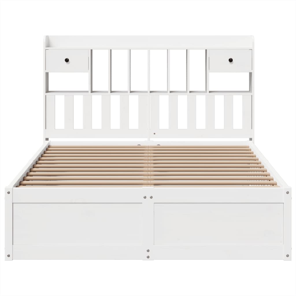 Bedframe zonder matras massief grenenhout wit 140x190 cm is nu te koop bij PeponiXL, paradijselijk wonen!