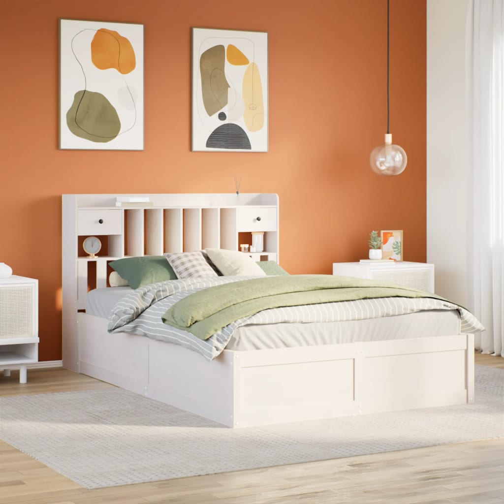 Bedframe zonder matras massief grenenhout wit 140x190 cm is nu te koop bij PeponiXL, paradijselijk wonen!
