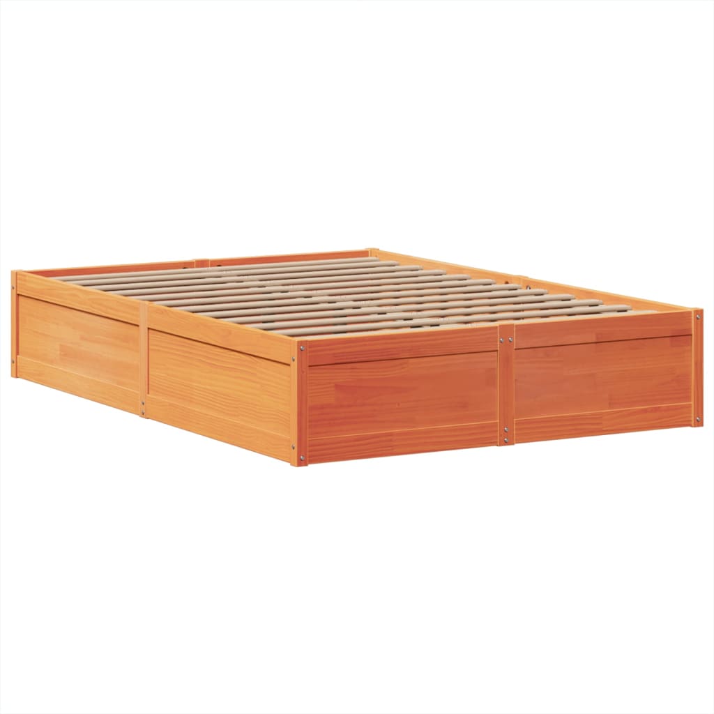 Bed met matras massief grenenhout wasbruin 140x190 cm is nu te koop bij PeponiXL, paradijselijk wonen!