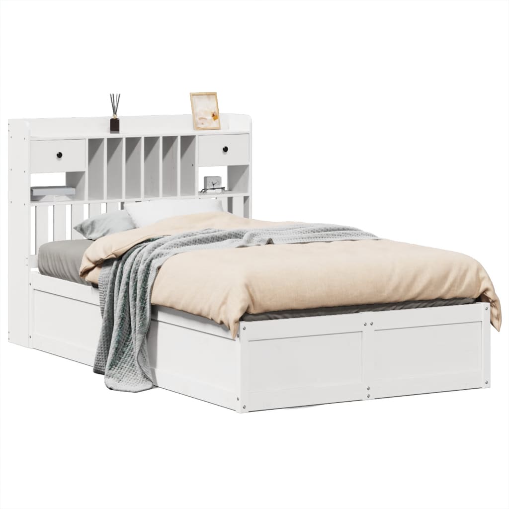 Bedframe zonder matras massief grenenhout wit 135x190 cm is nu te koop bij PeponiXL, paradijselijk wonen!