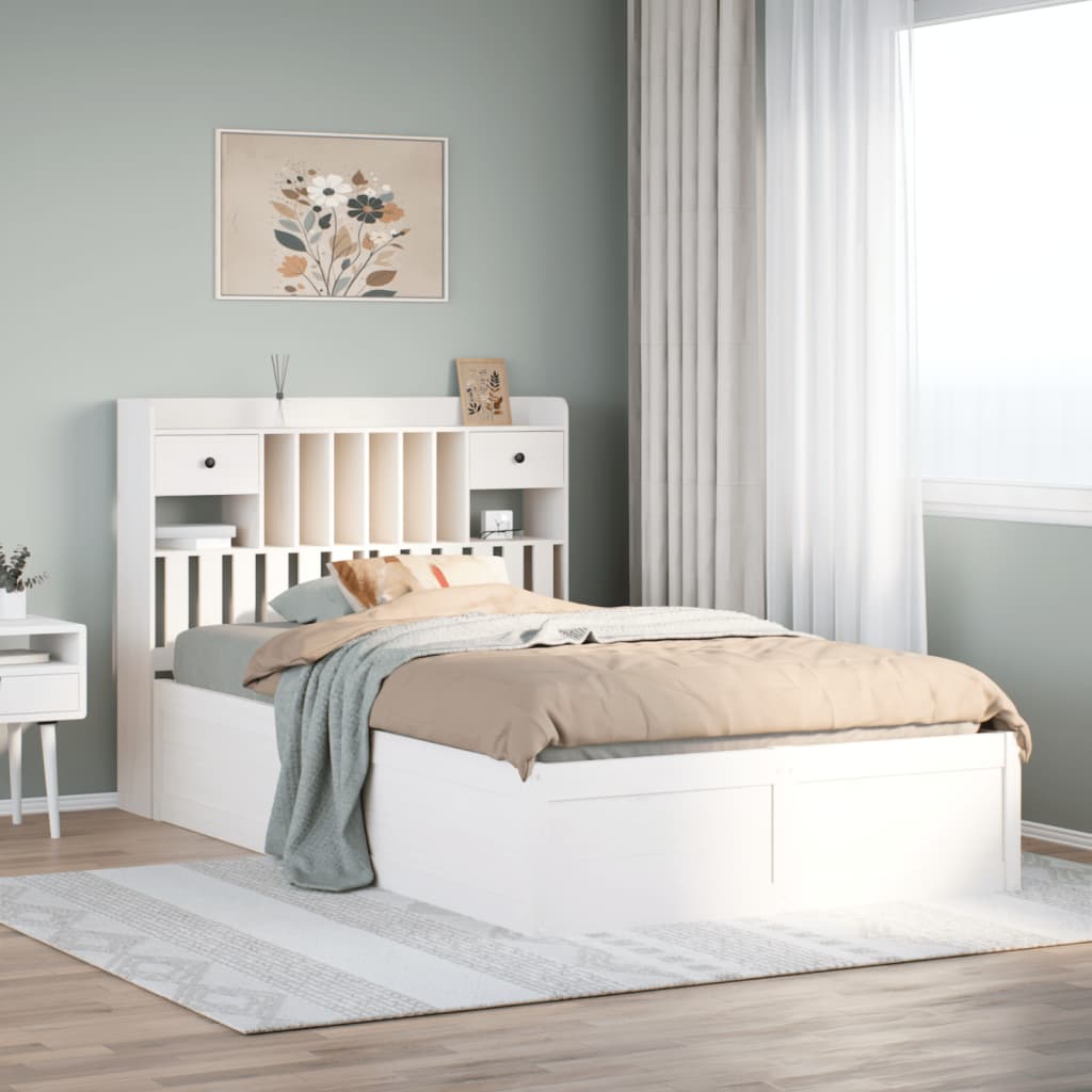 Bedframe zonder matras massief grenenhout wit 135x190 cm is nu te koop bij PeponiXL, paradijselijk wonen!