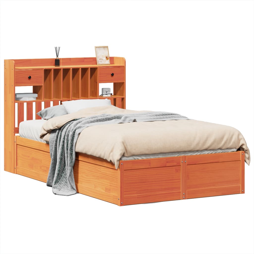 Bedframe zonder matras massief grenenhout wasbruin 135x190 cm is nu te koop bij PeponiXL, paradijselijk wonen!