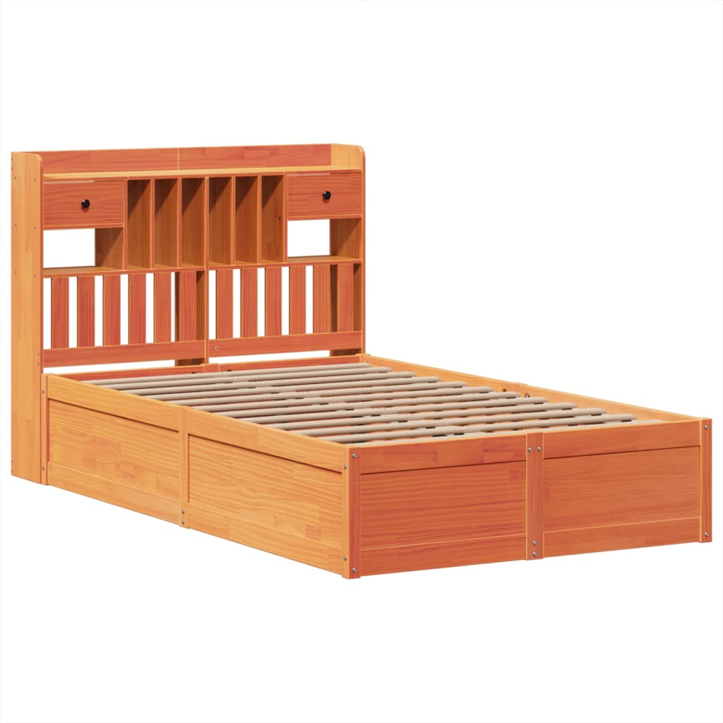 Bedframe zonder matras massief grenenhout wasbruin 135x190 cm is nu te koop bij PeponiXL, paradijselijk wonen!