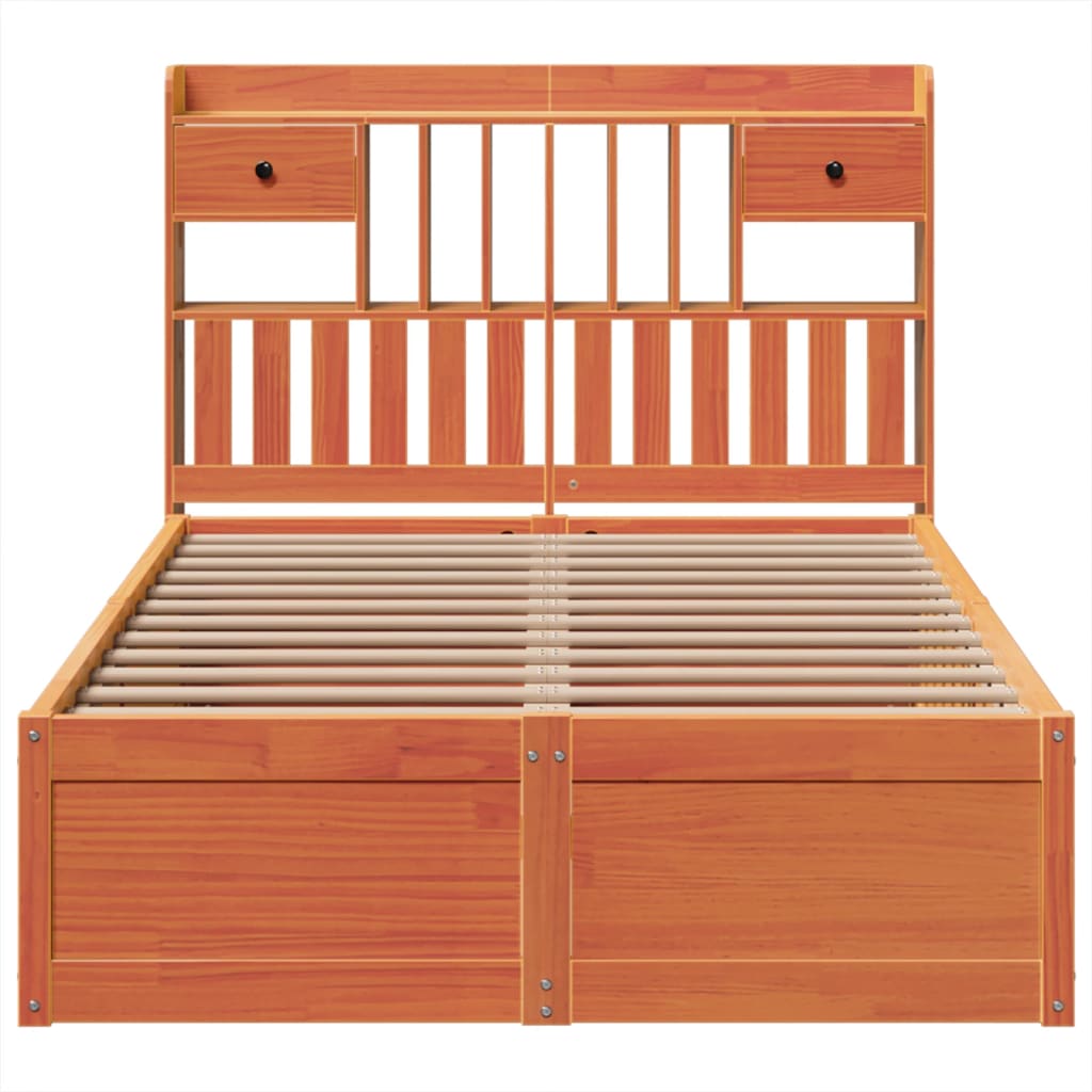 Bedframe zonder matras massief grenenhout wasbruin 135x190 cm is nu te koop bij PeponiXL, paradijselijk wonen!