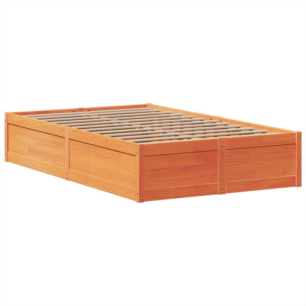 Bedframe zonder matras massief grenenhout wasbruin 135x190 cm is nu te koop bij PeponiXL, paradijselijk wonen!