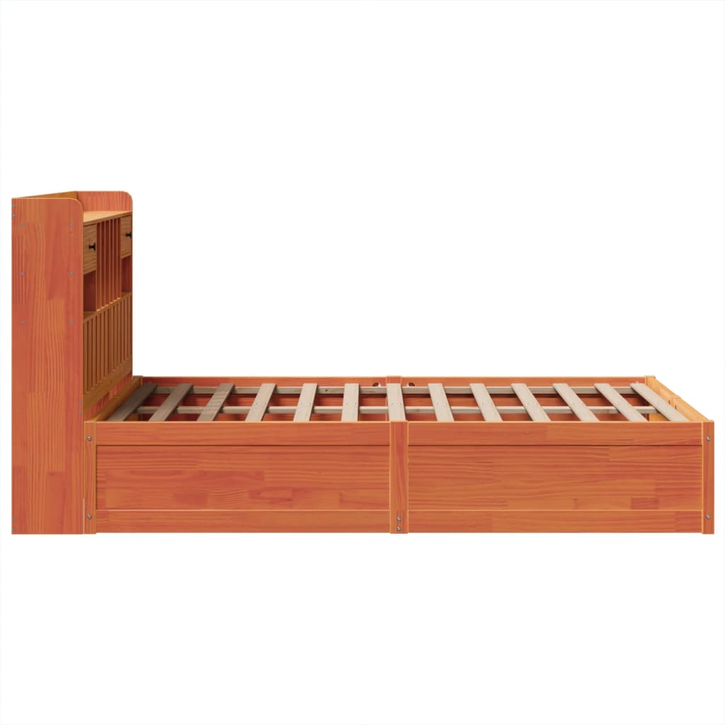 Bedframe zonder matras massief grenenhout wasbruin 135x190 cm is nu te koop bij PeponiXL, paradijselijk wonen!