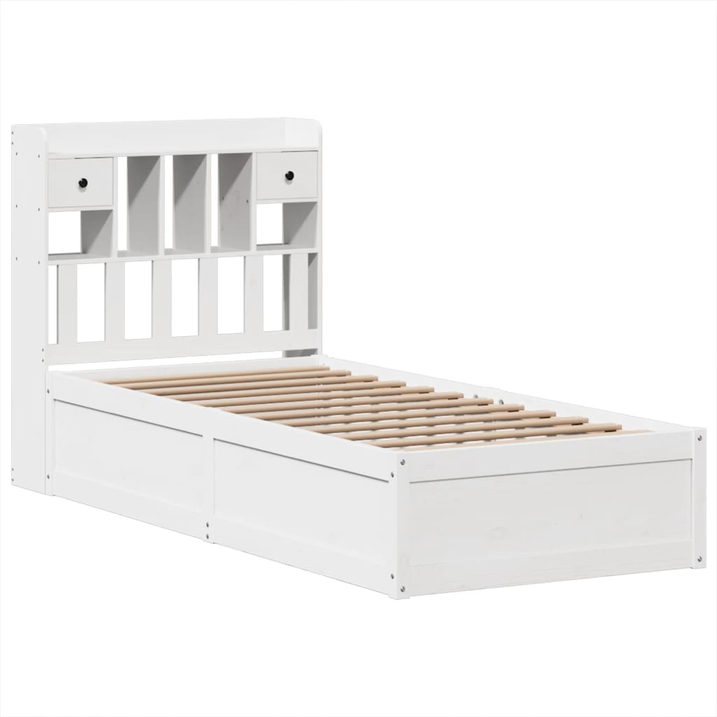 Bedframe zonder matras massief grenenhout wit 75x190 cm is nu te koop bij PeponiXL, paradijselijk wonen!