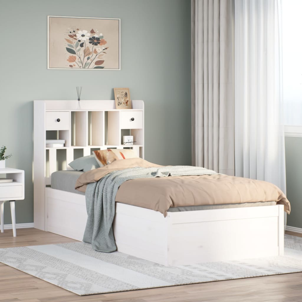 Bedframe zonder matras massief grenenhout wit 75x190 cm is nu te koop bij PeponiXL, paradijselijk wonen!