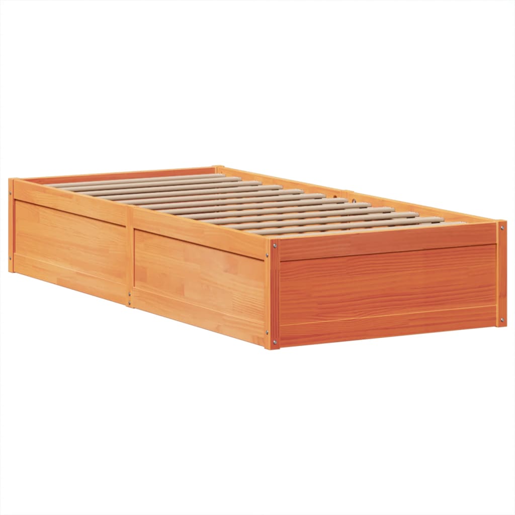 Bedframe zonder matras massief grenenhout wasbruin 75x190 cm is nu te koop bij PeponiXL, paradijselijk wonen!