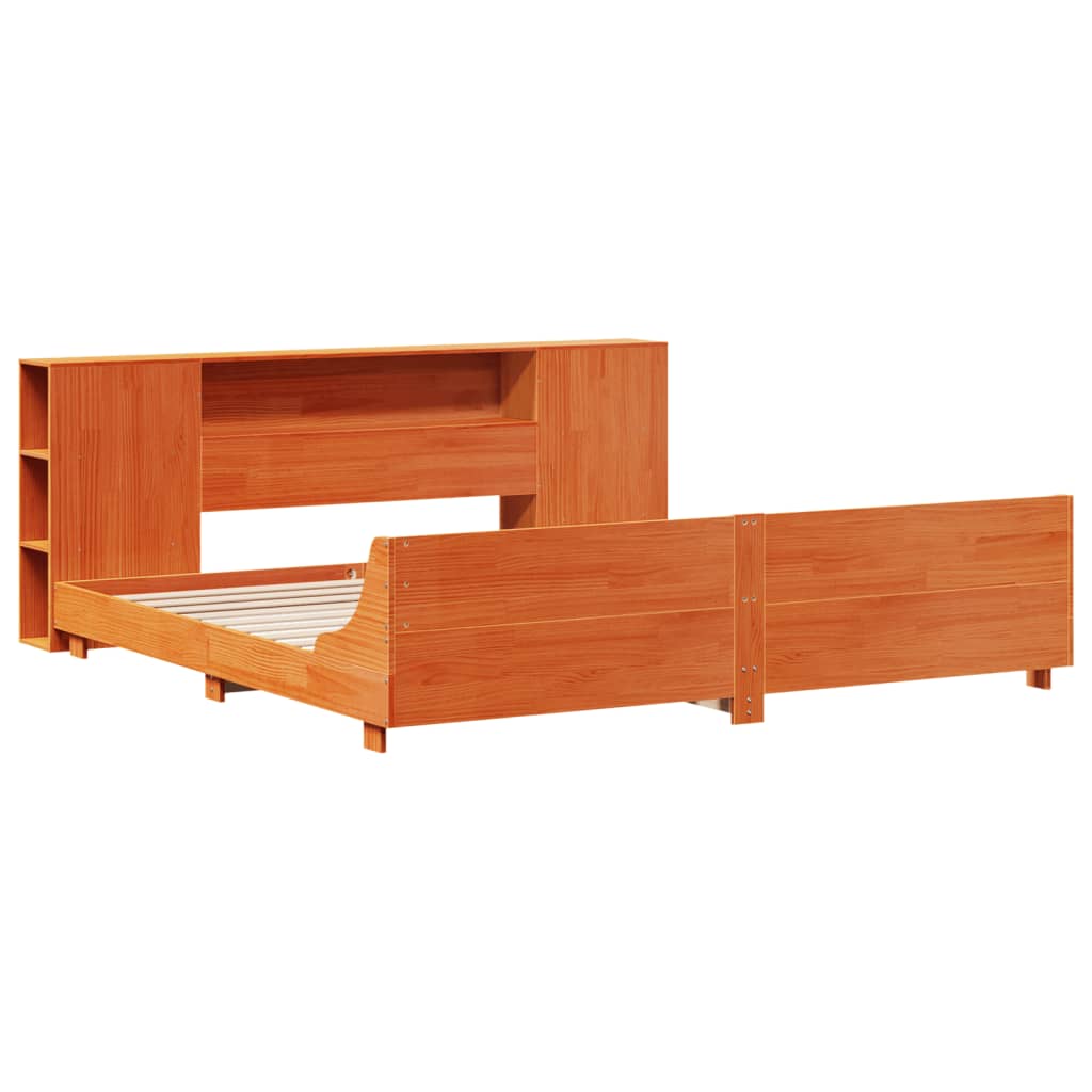 Bedframe zonder matras massief grenenhout wasbruin 200x200 cm is nu te koop bij PeponiXL, paradijselijk wonen!
