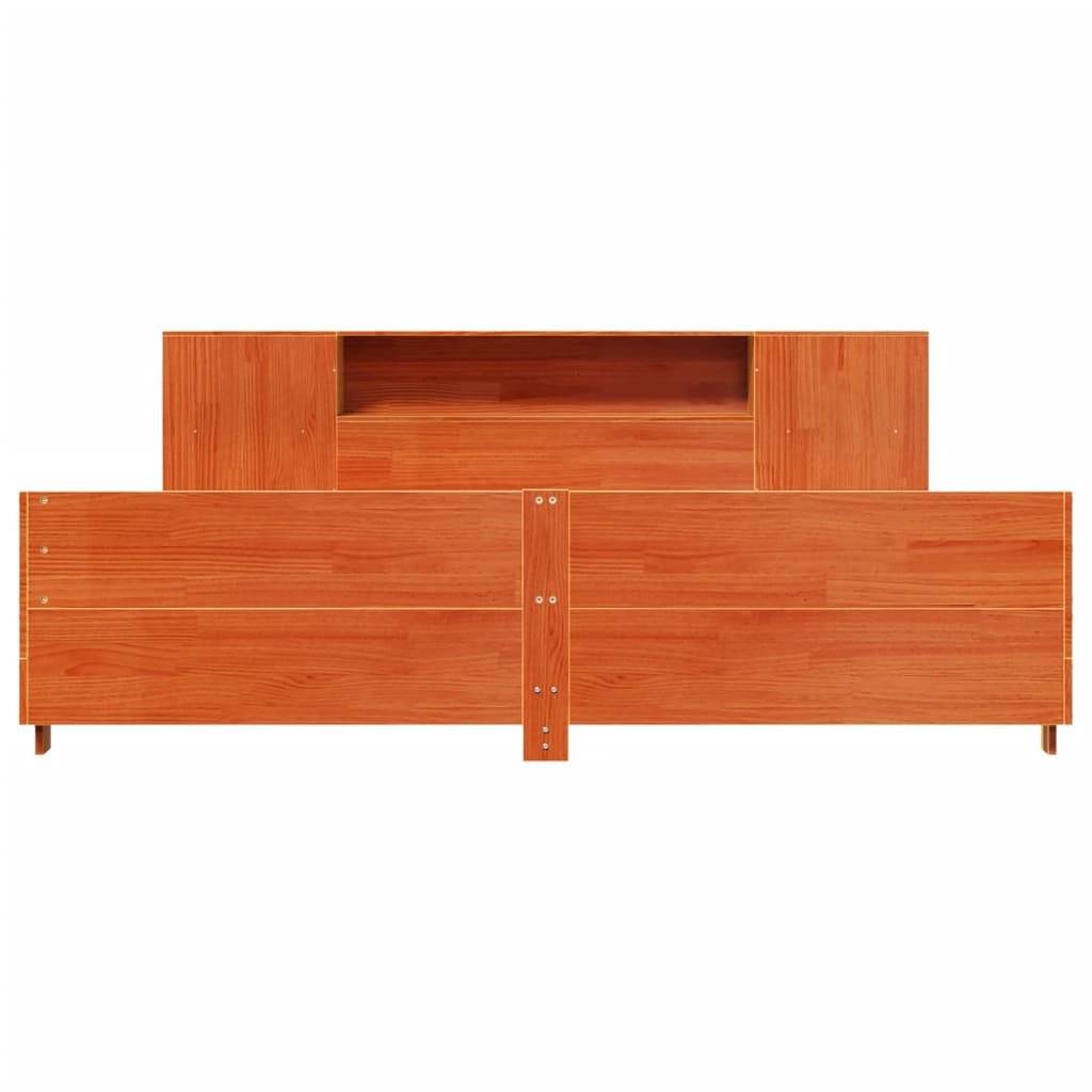 Bedframe zonder matras massief grenenhout wasbruin 200x200 cm is nu te koop bij PeponiXL, paradijselijk wonen!