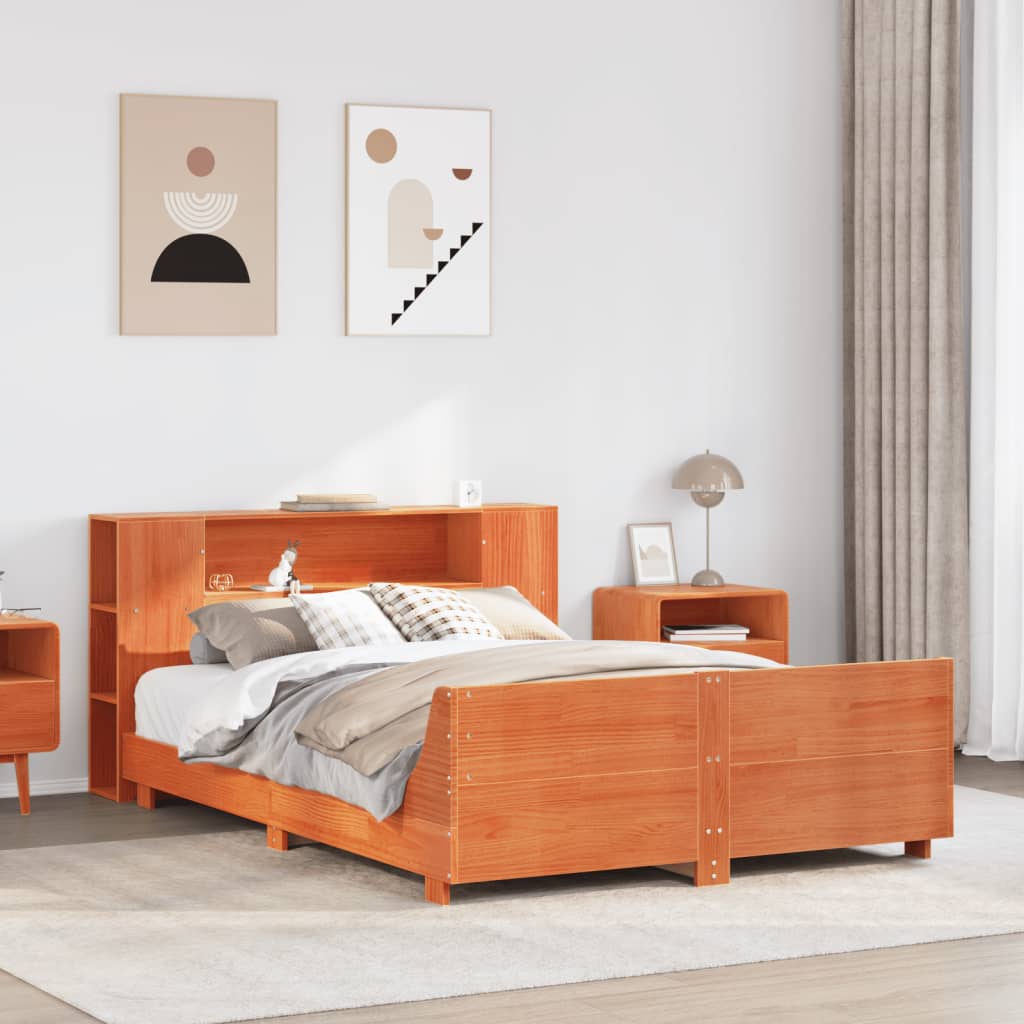 Bedframe zonder matras massief grenenhout wasbruin 160x200 cm is nu te koop bij PeponiXL, paradijselijk wonen!
