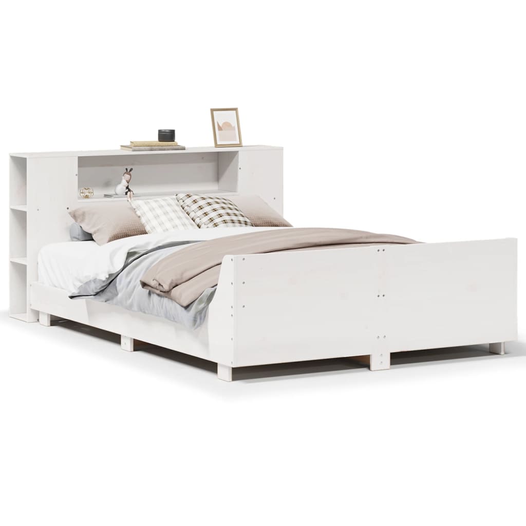 Bedframe zonder matras massief grenenhout wit 140x190 cm is nu te koop bij PeponiXL, paradijselijk wonen!