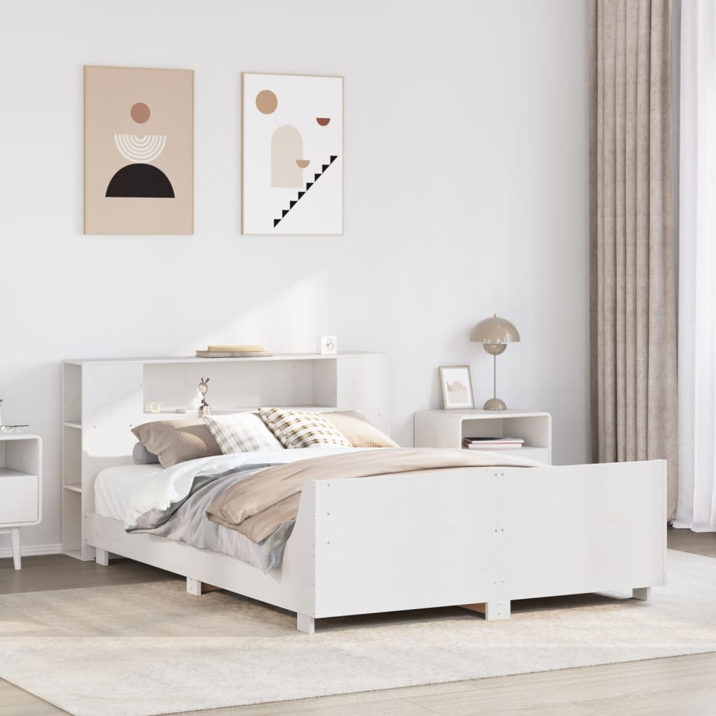 Bedframe zonder matras massief grenenhout wit 140x190 cm is nu te koop bij PeponiXL, paradijselijk wonen!