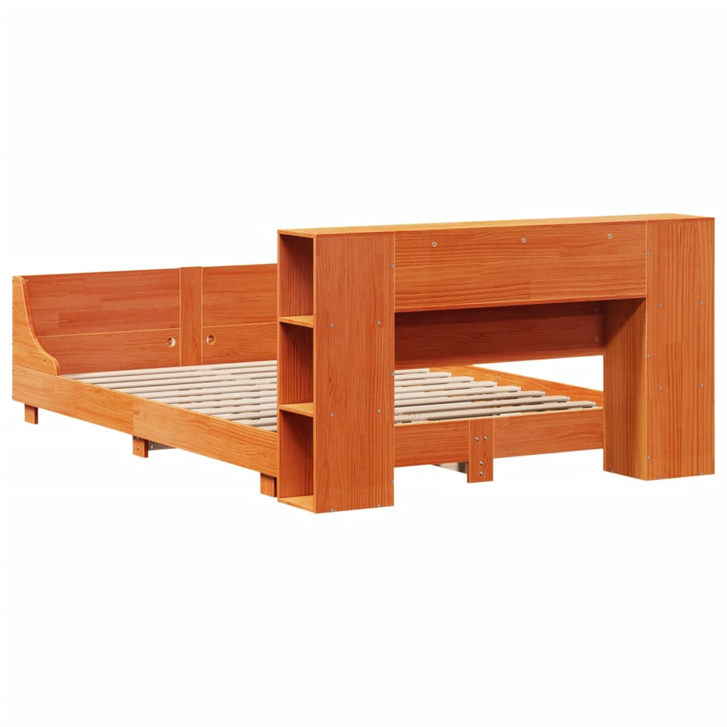 Bed met matras massief grenenhout wasbruin 140x190 cm is nu te koop bij PeponiXL, paradijselijk wonen!