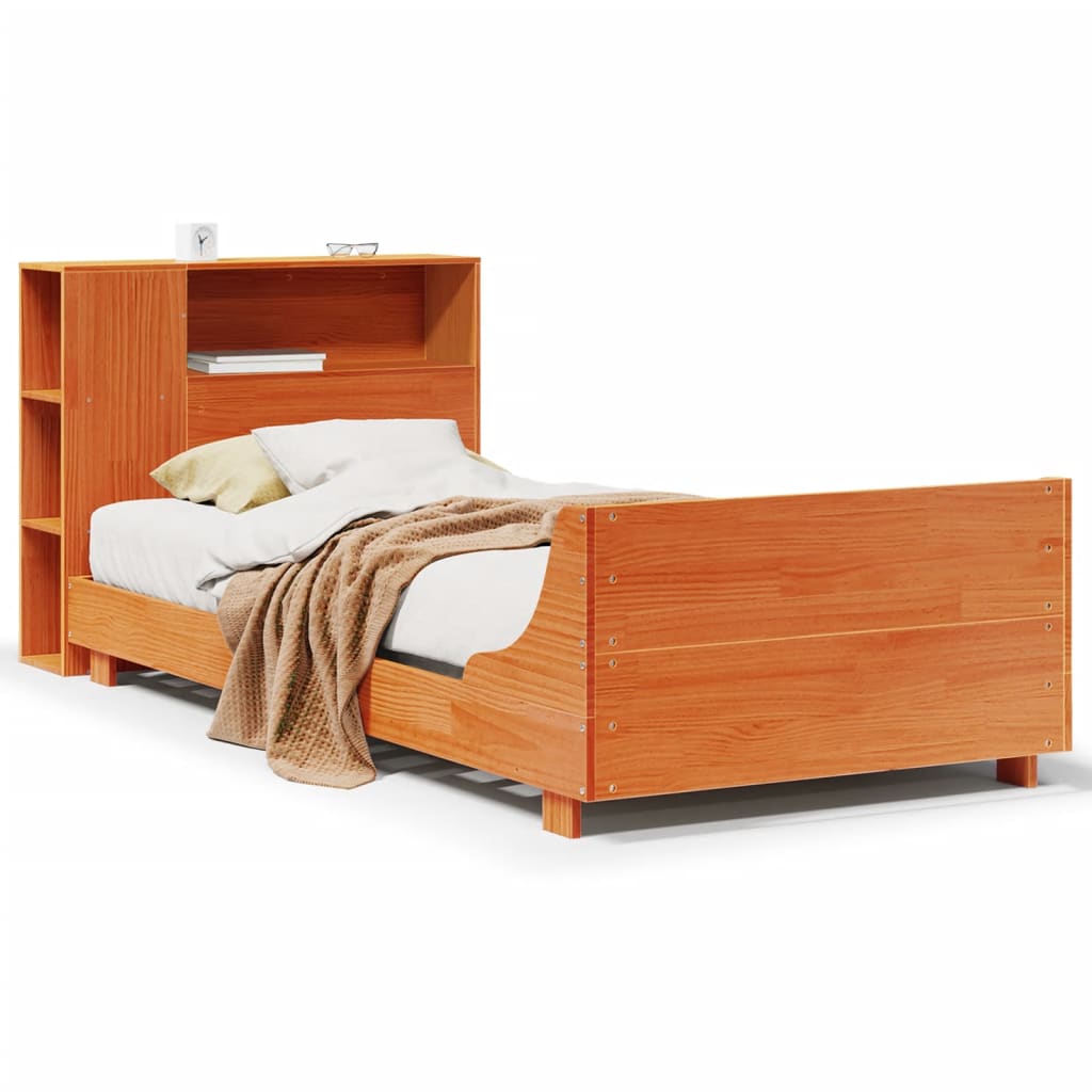 Bedframe zonder matras massief grenenhout wasbruin 100x200 cm is nu te koop bij PeponiXL, paradijselijk wonen!