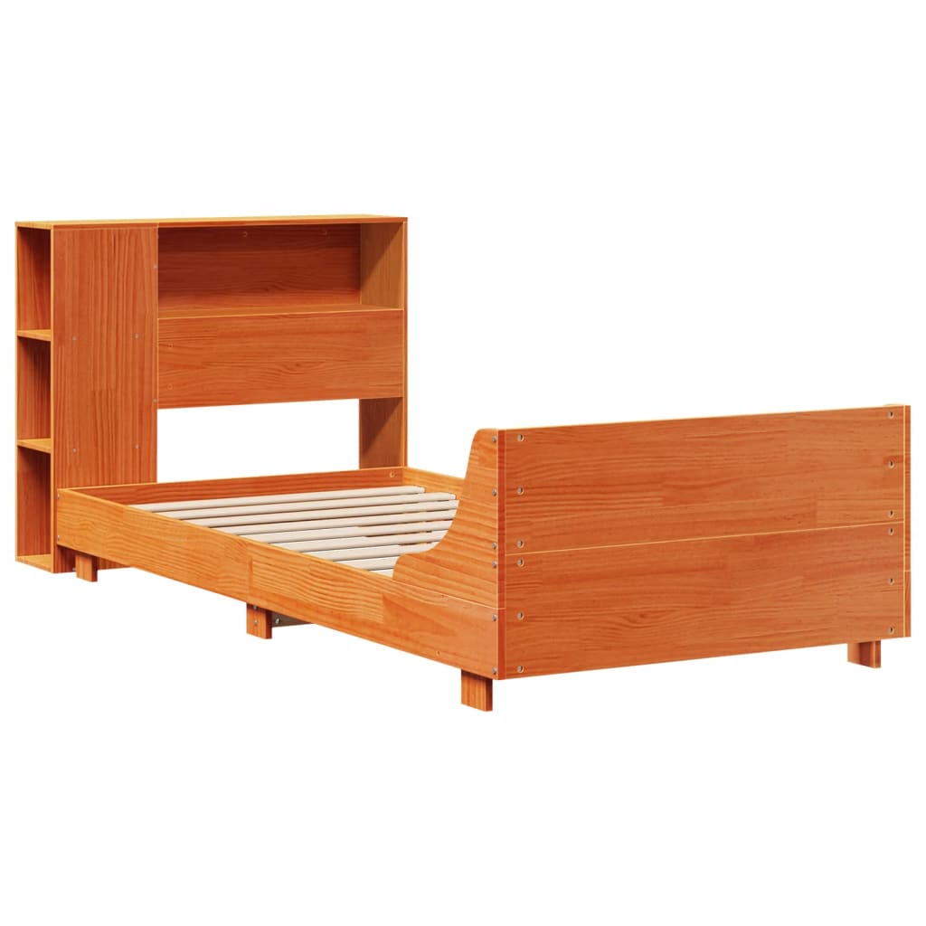 Bedframe zonder matras massief grenenhout wasbruin 100x200 cm is nu te koop bij PeponiXL, paradijselijk wonen!