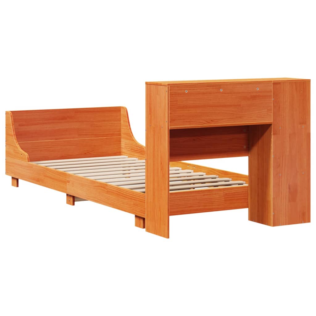 Bedframe zonder matras massief grenenhout wasbruin 100x200 cm is nu te koop bij PeponiXL, paradijselijk wonen!