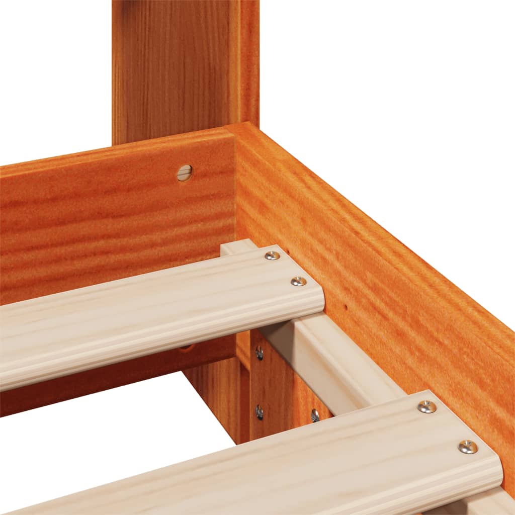 Bedframe zonder matras massief grenenhout wasbruin 100x200 cm is nu te koop bij PeponiXL, paradijselijk wonen!