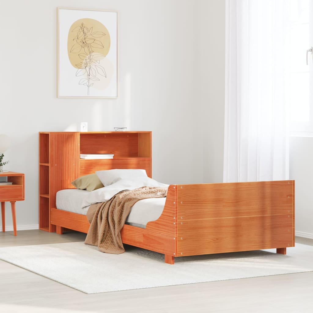 Bedframe zonder matras massief grenenhout wasbruin 100x200 cm is nu te koop bij PeponiXL, paradijselijk wonen!