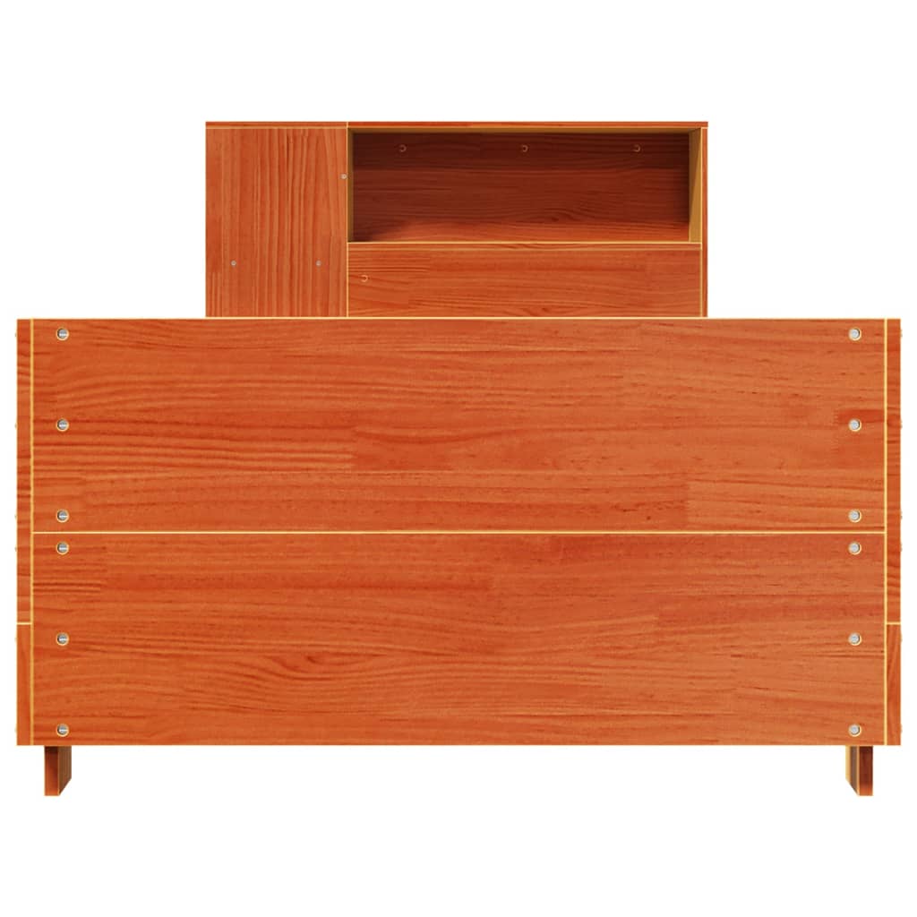 Bedframe zonder matras massief grenenhout wasbruin 75x190 cm